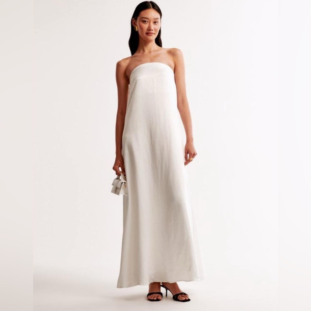 NWT Abercrombie & Fitch Long A-line Linen Maxi Dress in Size Small Petite
